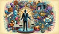 abstract collage of AI legalities sparks governance debate