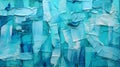 Abstract Collage: Blue And White Paper Pieces In Light Teal Style