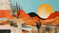Abstract Collage: Desert Plants And Spectacular Sun