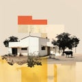 Abstract Collage: Expressionist Architecture Of Rural Vernacular Houses In Jalisco, Mexico