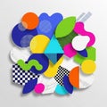 Color palette includes blue, orange, yellow, green, pink, and black and white Royalty Free Stock Photo