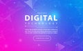 Digital technology banner pink blue background concept with technology line light effects, abstract tech, illustration vector for Royalty Free Stock Photo