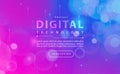 Digital technology banner pink blue background concept with technology line light effects, abstract tech, illustration vector for Royalty Free Stock Photo