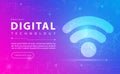 Digital technology and 4G 5G 6G network wireless internet Wi-fi connection banner pink blue background concept with technology Royalty Free Stock Photo