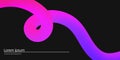 Abstract Color Background with Dynamic Gradient Line. Vector 3D Curve Ribbons in black background. Wavy colorful Graphic
