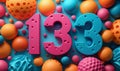 133 on an abstract color background.