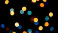Abstract color circles. Sparkle Christmas lights. Bokeh blinks