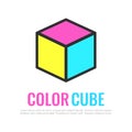Abstract color cube icon