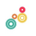 Abstract Color gear beautiful,four pieces gears set icon on background.Vector illustration Royalty Free Stock Photo