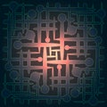 Abstract color geometric pattern with graphic visualization of cosmos, infinite, nano, atom, core, esoteric