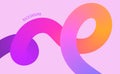 Abstract Color Gradient wavy liquid Shapes with loop. Background Colorful Wavy Swirl Ribbons. Pink Fluid Wave Pattern. Squiggly