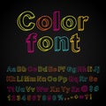 Abstract color hand drawing font