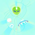 Abstract color illustration of aliens.