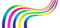Abstract Color Line Pattern. Rainbow Linear Wave with Perspective. Curve Sport Dynamic Graphic. Geometric Background with Concept Royalty Free Stock Photo