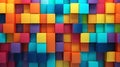 Abstract color metallic blocks data digital background