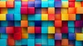 Abstract color metallic blocks data digital background