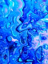 abstract color oil paint on water fluid background mable style blue oil color with retro vintage filter, suitable for banner, Royalty Free Stock Photo