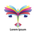 Abstract Color paper bird logo