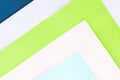 Abstract color papers geometry flat lay Royalty Free Stock Photo