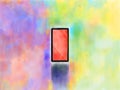 Abstract color smart phone with isolated colorful background.Art design mobile phone Royalty Free Stock Photo