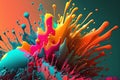 Abstract color splash background. Paint splashes. Painting concept. Generative AI Royalty Free Stock Photo