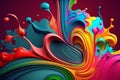 Abstract color splash background. Paint splashes. Painting concept. Generative AI Royalty Free Stock Photo