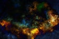 Abstract color splashes on black background. Royalty Free Stock Photo