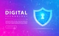 Technology security abstract background concept, Digital technology banner pink blue background binary code, abstract tech vector