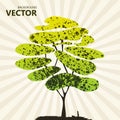 Abstract color tree background green