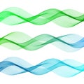 Abstract color wave design element. Blue and green color wave set Royalty Free Stock Photo