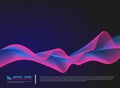 Abstract color wavy line on dark blue background. illustration vector eps10