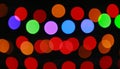 Abstract colored bokeh light on black background Royalty Free Stock Photo