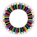 Abstract Colored Circular Piano Keys
