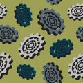 Abstract colored cogwheels - seamless pattern Royalty Free Stock Photo