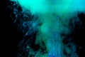 Abstract colored dust explosion on a black background.abstract powder splatted background,Freeze motion of color powder Royalty Free Stock Photo