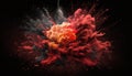 Abstract colored fire explosion. generative AI