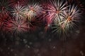 Abstract colored firework background with bokeh in new year fest Royalty Free Stock Photo