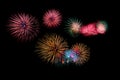 Abstract colored firework background with free space for text Royalty Free Stock Photo