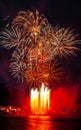 Abstract colored firework object. Variety of colors Mix Fireworks or firecracker burst. celebrate holiday travel night Royalty Free Stock Photo