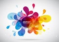 Abstract colored flower background with circles