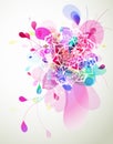 Abstract colored flower background with circles and mandala. Royalty Free Stock Photo