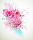 Abstract colored flower background with circles and mandala. Royalty Free Stock Photo