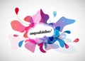 Abstract colored flower background with congratulation text. Royalty Free Stock Photo