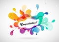 Abstract colored flower background with congratulation text. Royalty Free Stock Photo