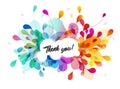 Abstract colored flower background with Thank you text. Royalty Free Stock Photo