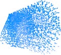 Abstract colored motion, particle or random shape pattern. Digital, backdrop, motion & canvas. Royalty Free Stock Photo