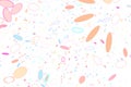 Abstract colored motion, particle or random shape pattern. Dust, motion , repeat & overlap. Royalty Free Stock Photo