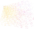 Abstract colored motion, particle or random shape pattern. Repeat, dust, design & cover. Royalty Free Stock Photo