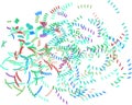 Abstract colored motion, particle or random shape pattern. Texture, creative, concept & dust. Royalty Free Stock Photo