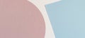 Abstract colored paper texture background. Minimal geometric shapes and lines in pastel pink, light blue, white colors Royalty Free Stock Photo